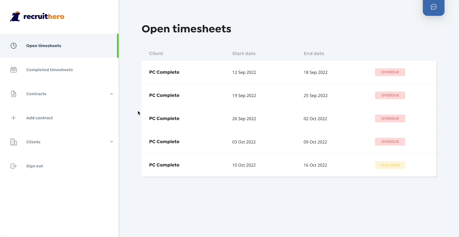 Submitting a timesheet | Recruithero