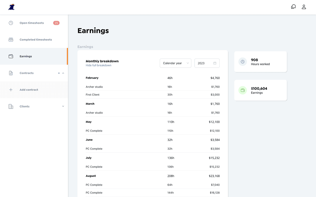 Earnings step 3